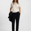 Regular-fit T-shirt with stretch-silk front