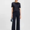 Regular-fit T-shirt with stretch-silk front