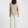 Regular-fit T-shirt with stretch-silk front