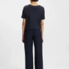 Regular-fit T-shirt with stretch-silk front