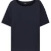 Regular-fit T-shirt with stretch-silk front