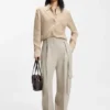 Regular-fit trousers in a herringbone linen blend