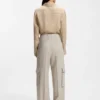 Regular-fit trousers in a herringbone linen blend
