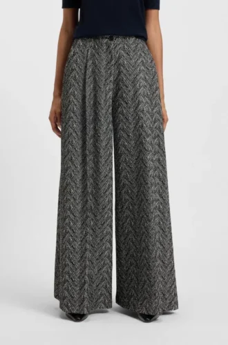 Regular-fit trousers in herringbone tweed