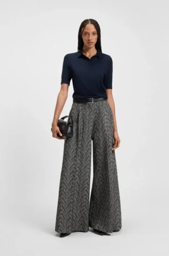 Regular-fit trousers in herringbone tweed