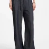 Regular-fit trousers in lightweight denim with drawstring waist Regular-fit trousers in lightweight denim with drawstring waist
