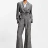 Regular-fit trousers in melange denim