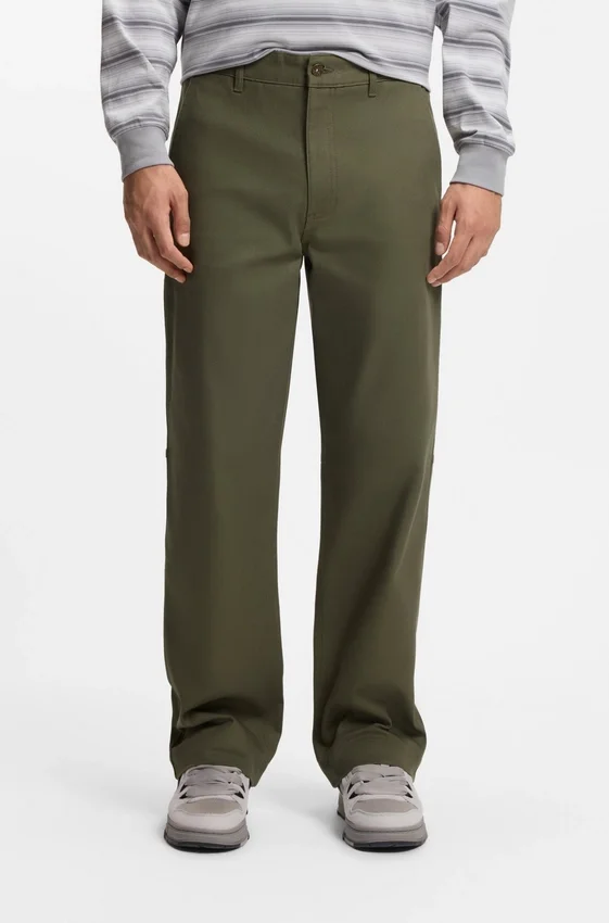Regular-fit trousers in stretch-cotton canvas Regular-fit trousers in stretch-cotton canvas