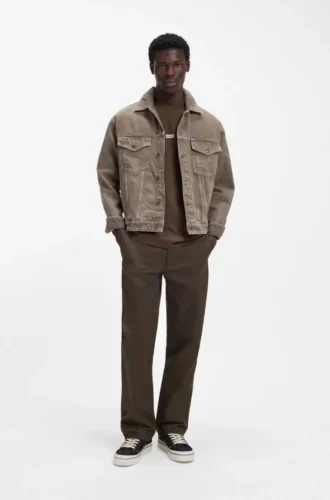 Regular-fit trousers in stretch-cotton canvas