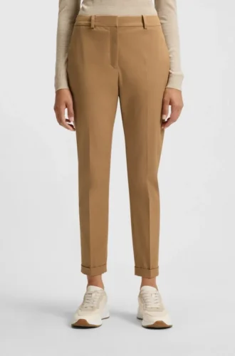 Regular-fit trousers in stretch-cotton twill