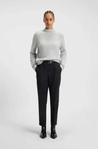 Regular-fit trousers in stretch-cotton twill