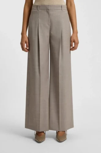 Regular-fit trousers in stretch-wool sharkskin