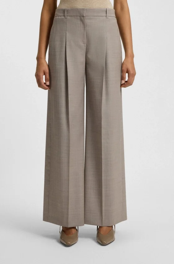 Regular-fit trousers in stretch-wool sharkskin Regular-fit trousers in stretch-wool sharkskin