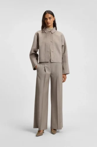 Regular-fit trousers in stretch-wool sharkskin