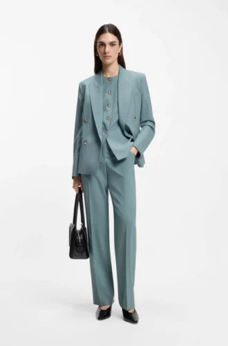 Regular-fit trousers in virgin wool