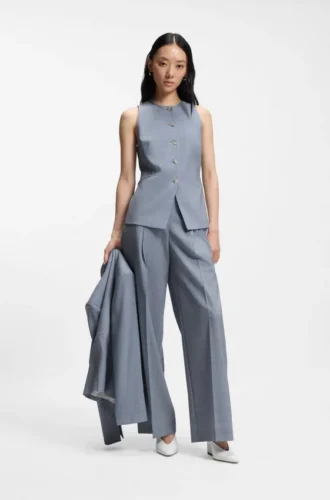 Regular-fit trousers in virgin wool