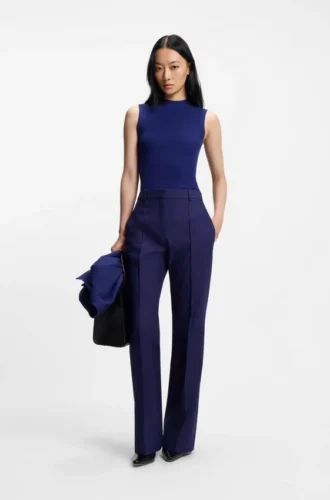 Regular-fit trousers in virgin-wool twill
