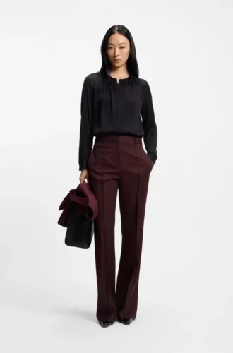 Regular-fit trousers in virgin-wool twill