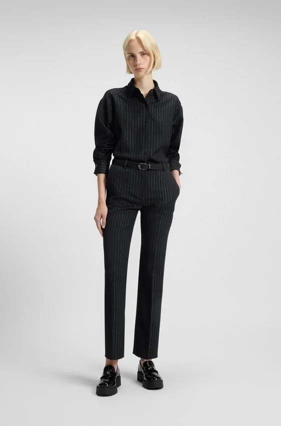 Regular-fit trousers with sparkling pinstripe Regular-fit trousers with sparkling pinstripe