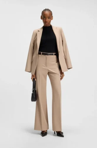Regular-fit trousers with wide leg