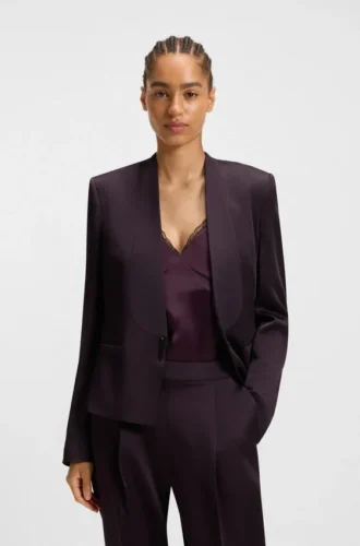 Regular-fit tuxedo blazer with shawl lapels
