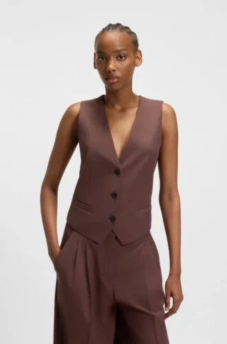 Regular-fit waistcoat in stretch fabric