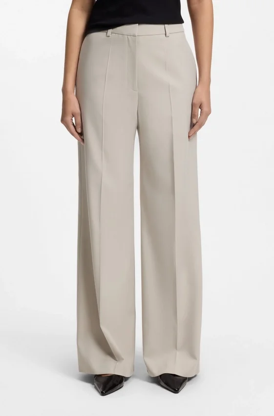 Regular-fit wide-leg pants in stretch fabric Regular-fit wide-leg pants in stretch fabric