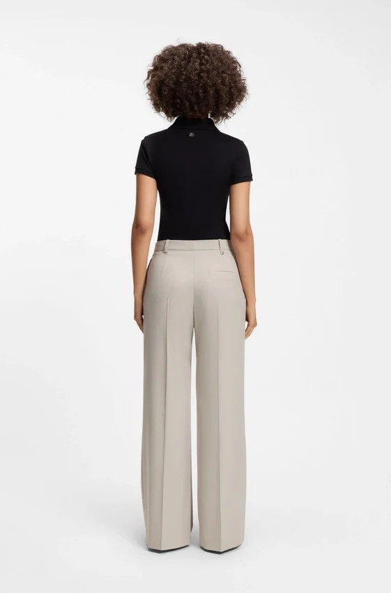 Regular-fit wide-leg pants in stretch fabric Regular-fit wide-leg pants in stretch fabric