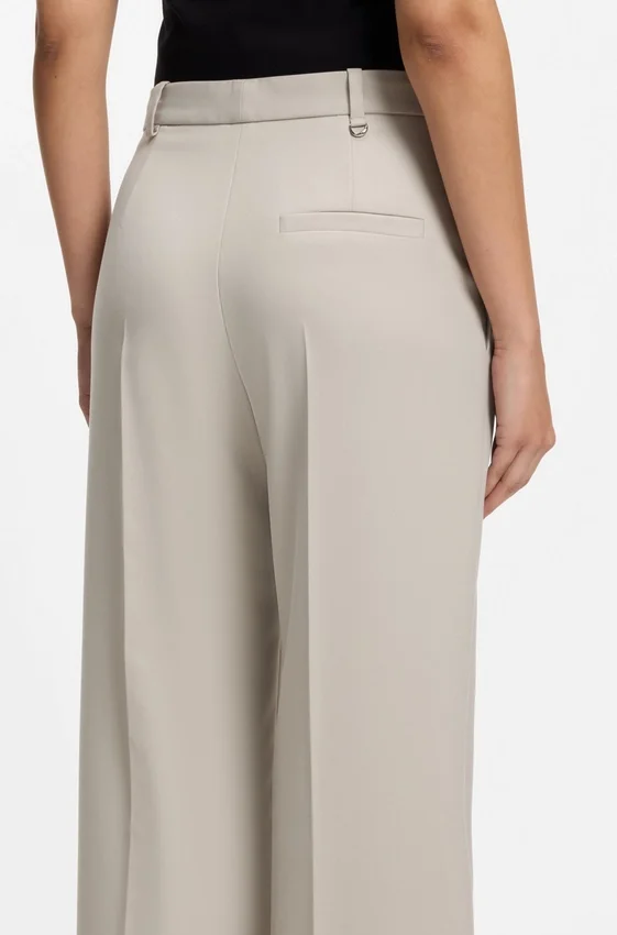 Regular-fit wide-leg pants in stretch fabric Regular-fit wide-leg pants in stretch fabric