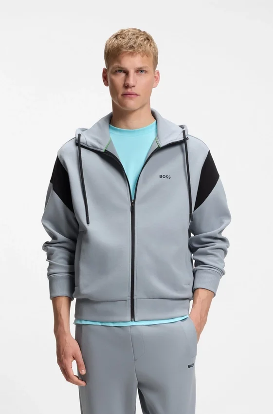 Regular-fit zip-up sweatshirt in spacer pique Regular-fit zip-up sweatshirt in spacer pique