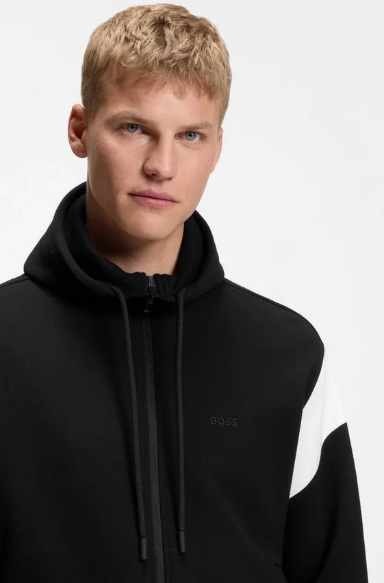 Regular-fit zip-up sweatshirt in spacer pique Regular-fit zip-up sweatshirt in spacer pique