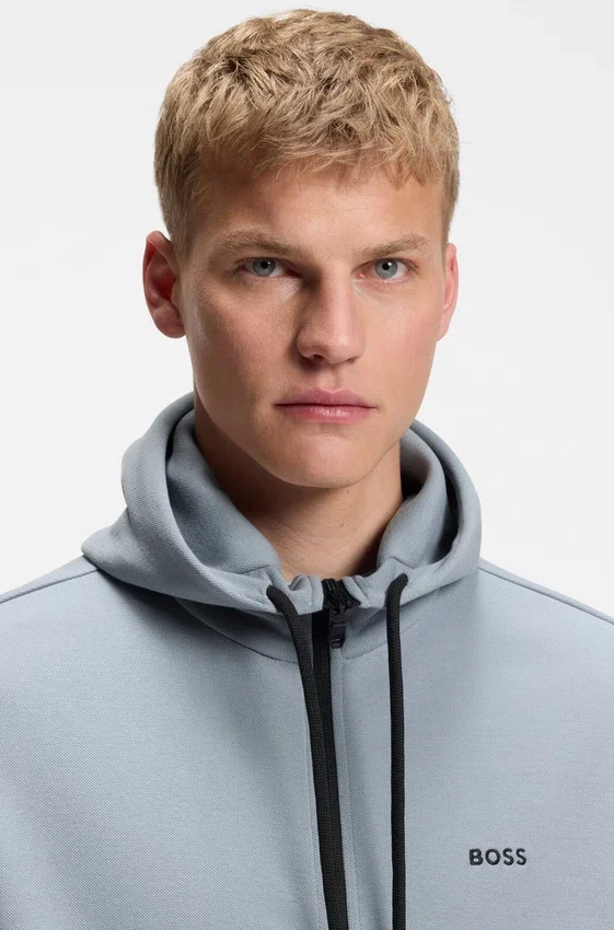 Regular-fit zip-up sweatshirt in spacer pique Regular-fit zip-up sweatshirt in spacer pique