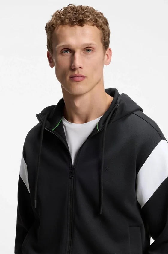 Regular-fit zip-up sweatshirt in spacer pique Regular-fit zip-up sweatshirt in spacer pique