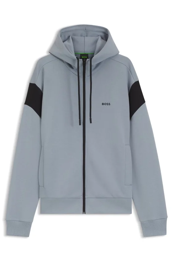 Regular-fit zip-up sweatshirt in spacer pique Regular-fit zip-up sweatshirt in spacer pique