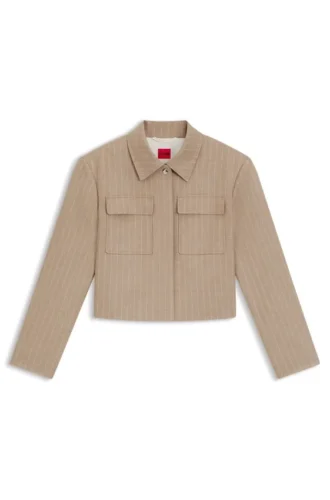Relaxed-fit blazer in pinstripe flannel