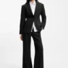 Relaxed-fit blazer in seersucker with chain belt