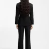 Relaxed-fit blazer in seersucker with chain belt