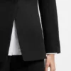 Relaxed-fit blazer in seersucker with chain belt