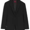 Relaxed-fit blazer in seersucker with chain belt