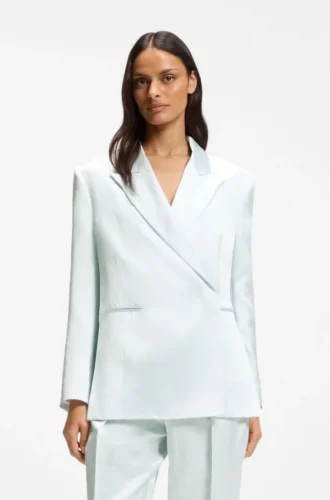 Relaxed-fit blazer in soft sateen