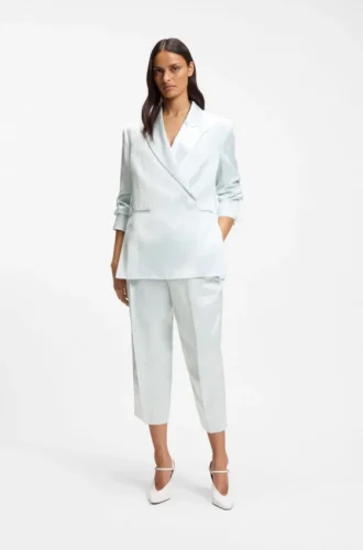 Relaxed-fit blazer in soft sateen