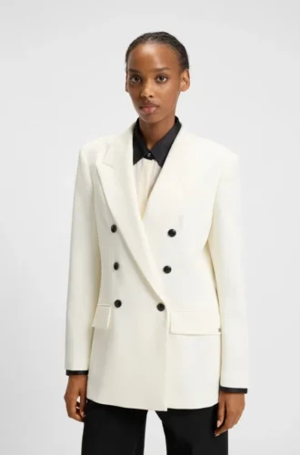 Relaxed-fit blazer in stretch twill
