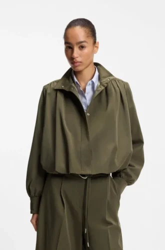 Relaxed-fit blazer with balloon hem