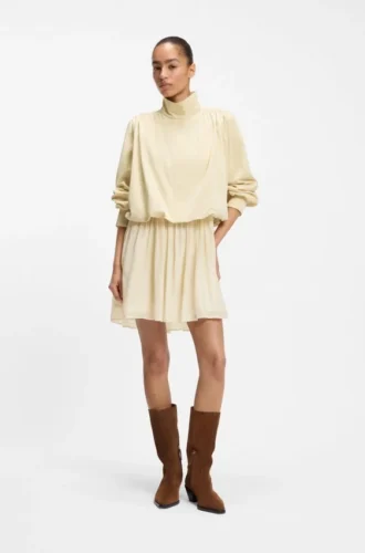 Relaxed-fit blazer with balloon hem