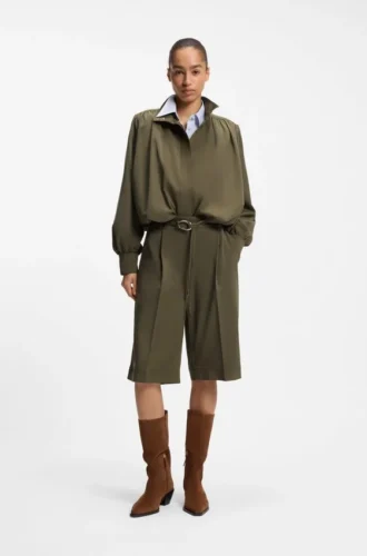 Relaxed-fit blazer with balloon hem