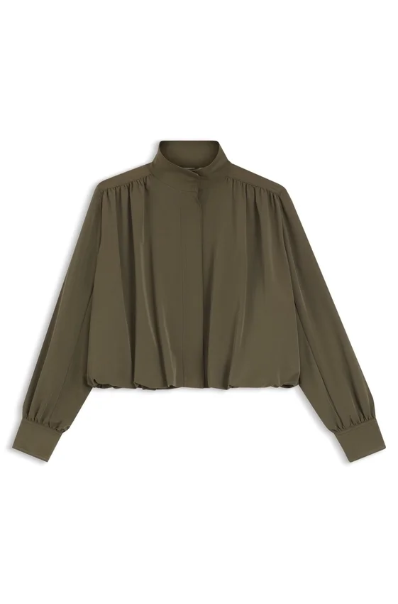 Relaxed-fit blazer with balloon hem Relaxed-fit blazer with balloon hem