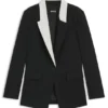 Relaxed-fit blazer with colour-blocked lapel Relaxed-fit blazer with colour-blocked lapel