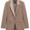 Relaxed-fit blazer with colour-blocked lapel Relaxed-fit blazer with colour-blocked lapel