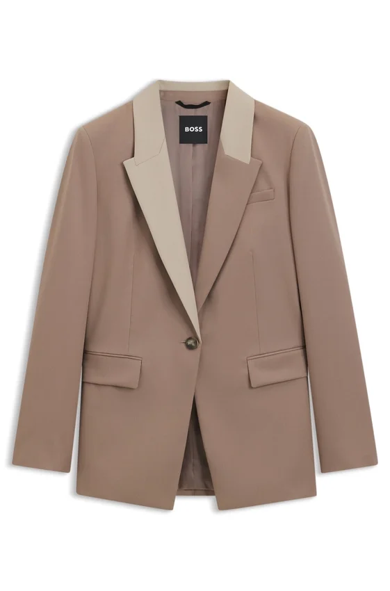 Relaxed-fit blazer with colour-blocked lapel Relaxed-fit blazer with colour-blocked lapel