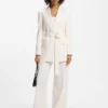 Relaxed-fit blazer with D-ring belt